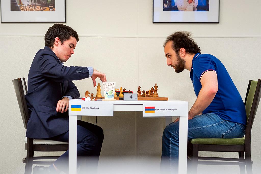 GM Illya Nyzhnyk and GM Aram Hakobyan