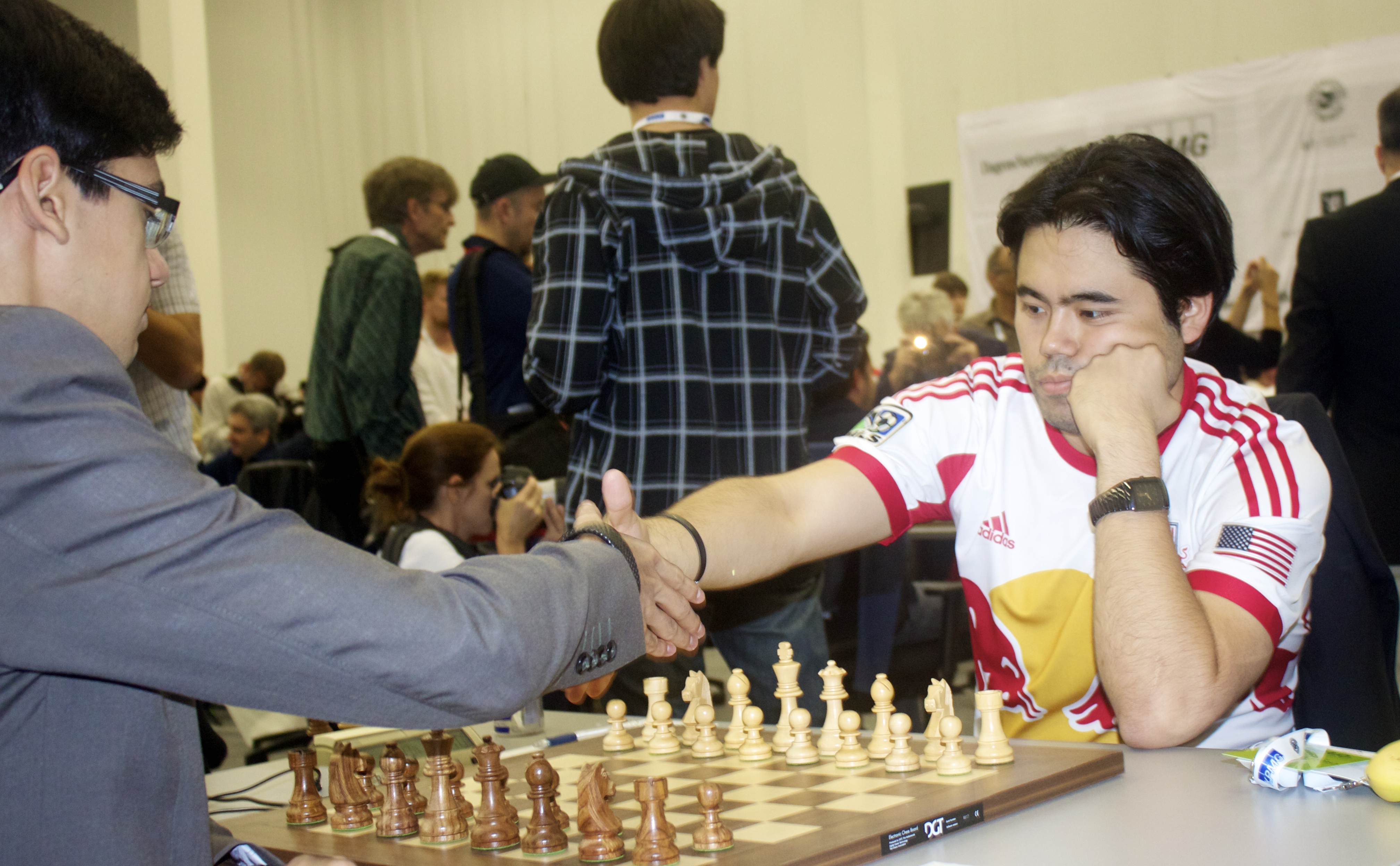 Hikaru Nakamura of the United States competes during the game he